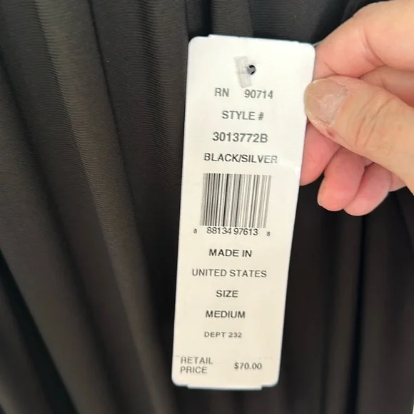 NWT MSK Sleeveless Beaded Black Shift Cocktail Dress M Evening Stretch - Picture 6 of 8